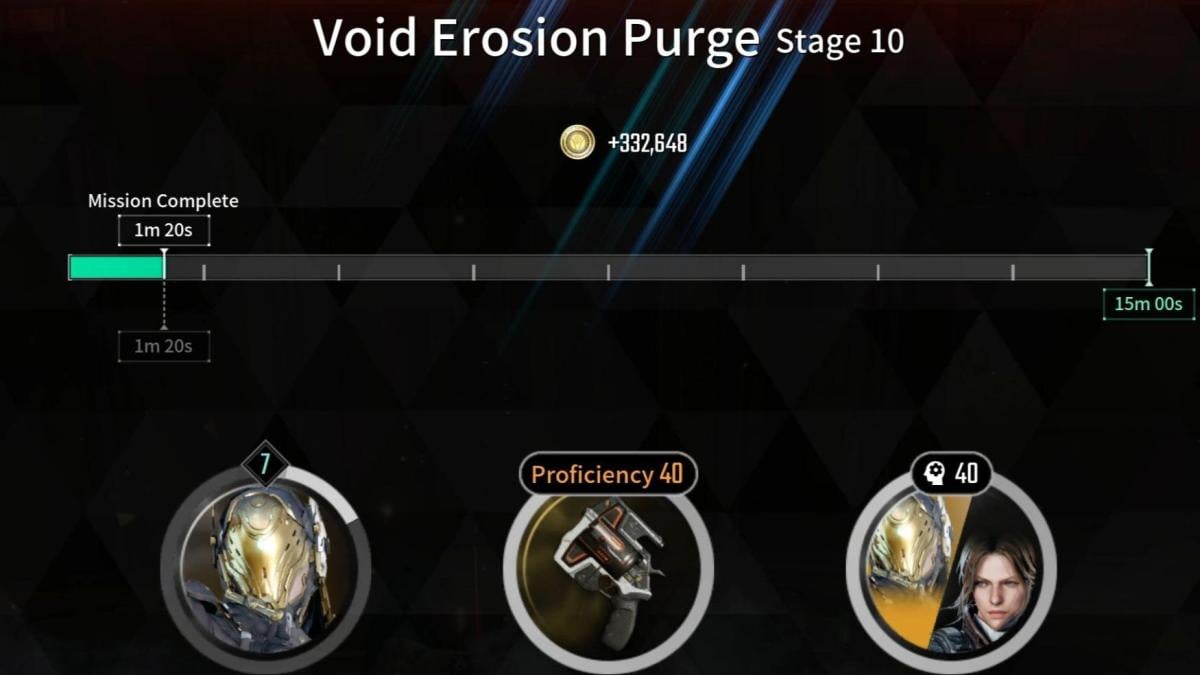 Void Erosion Purge 10 in 1min20s