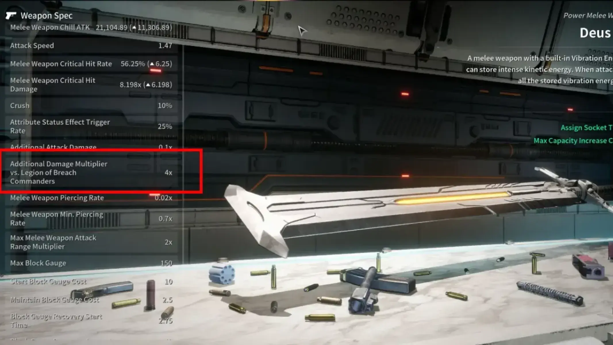 Deus Ex Manus Sword 4x Damage Multiplier vs Legion of Breach Commanders